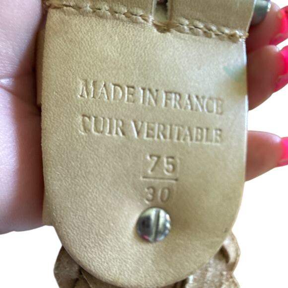 Sugar 100% Leather Adjustable Braid Belt Made in France Size 30 USA‎ - Picture 5 of 6